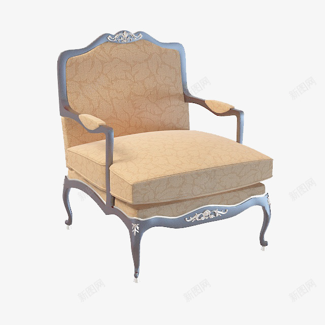 欧式布艺沙发椅png免抠素材_88icon https://88icon.com 产品实物 沙发椅 简约欧式 米白色