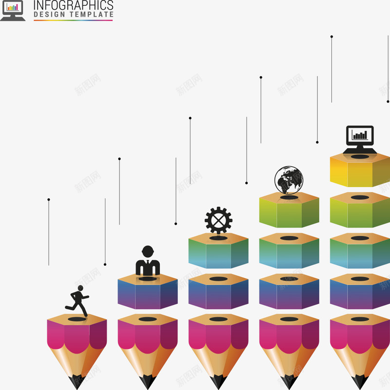彩色铅笔头图表png免抠素材_88icon https://88icon.com PPT元素 信息 分类 创意铅笔 图表 彩色铅笔头 数据 铅笔