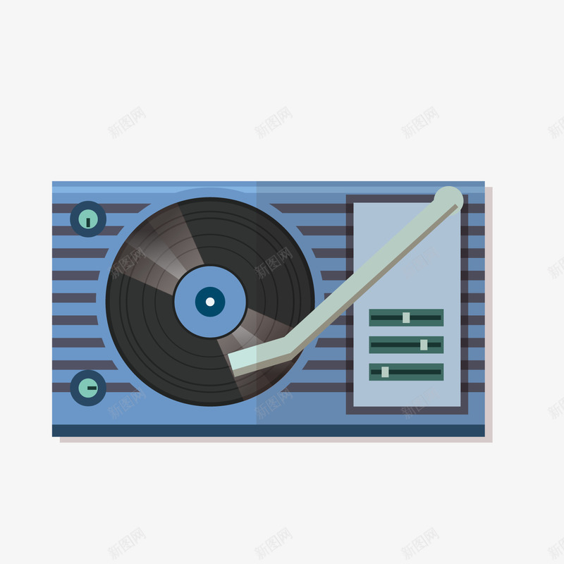 蓝色卡通留声机png免抠素材_88icon https://88icon.com 卡通留声机 数码产品 留声机 留音机 背景装饰 蓝色