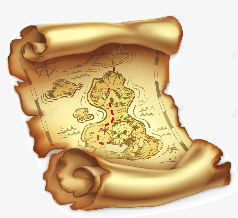 手绘航海工具地图png免抠素材_88icon https://88icon.com 地图png 手绘地图 矢量地图 矢量地图png 航海地图 航海工具