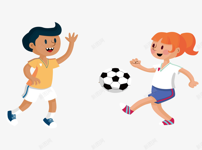 踢球的孩子png免抠素材_88icon https://88icon.com 卡通 玩耍的孩子 足球 踢球