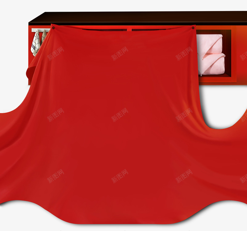 家纺桌面红布png免抠素材_88icon https://88icon.com 家纺 桌面 红布 红色