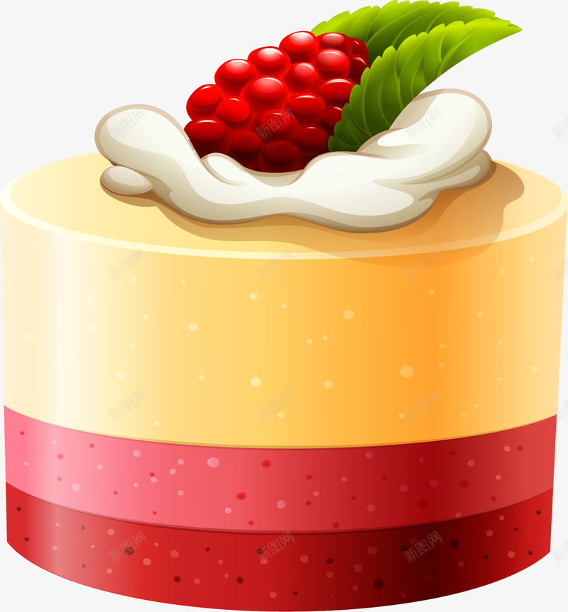 手绘慕斯蛋糕png免抠素材_88icon https://88icon.com 奶油装饰 慕斯蛋糕 手绘 树莓 甜品 精美蛋糕