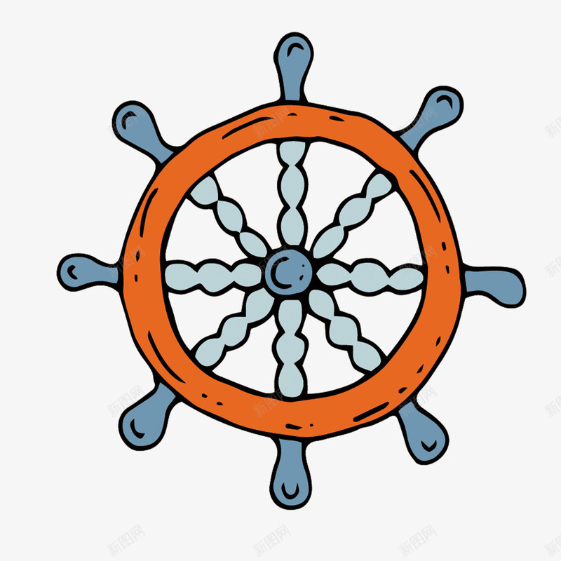 手绘航海轮盘png免抠素材_88icon https://88icon.com 素材 航海 轮盘