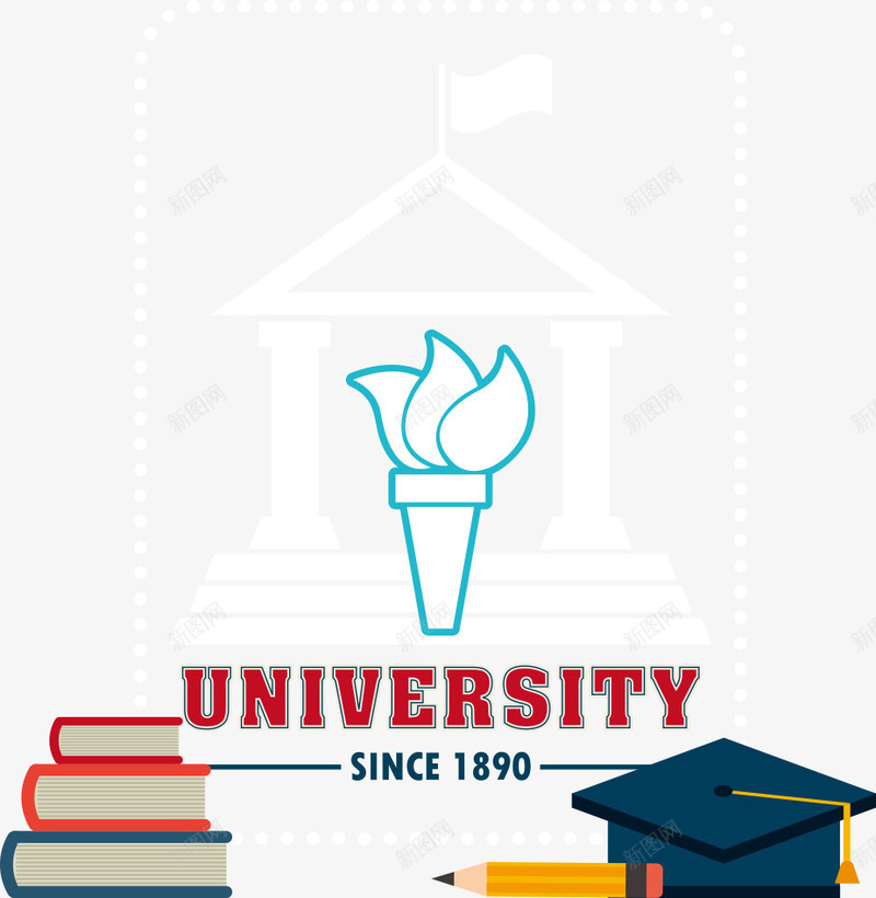 学校与火炬png免抠素材_88icon https://88icon.com 书本 卡通火炬 学校 帽子 火炬 矢量火炬 铅笔
