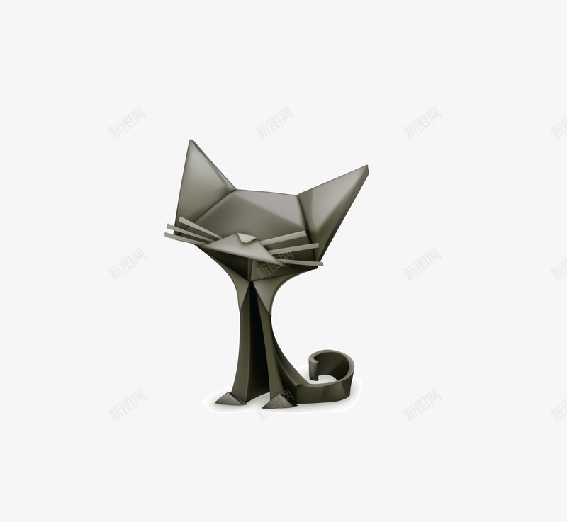 黑色折纸艺术猫咪矢量图eps免抠素材_88icon https://88icon.com 折纸艺术 猫咪 矢量猫咪 黑色猫咪 矢量图