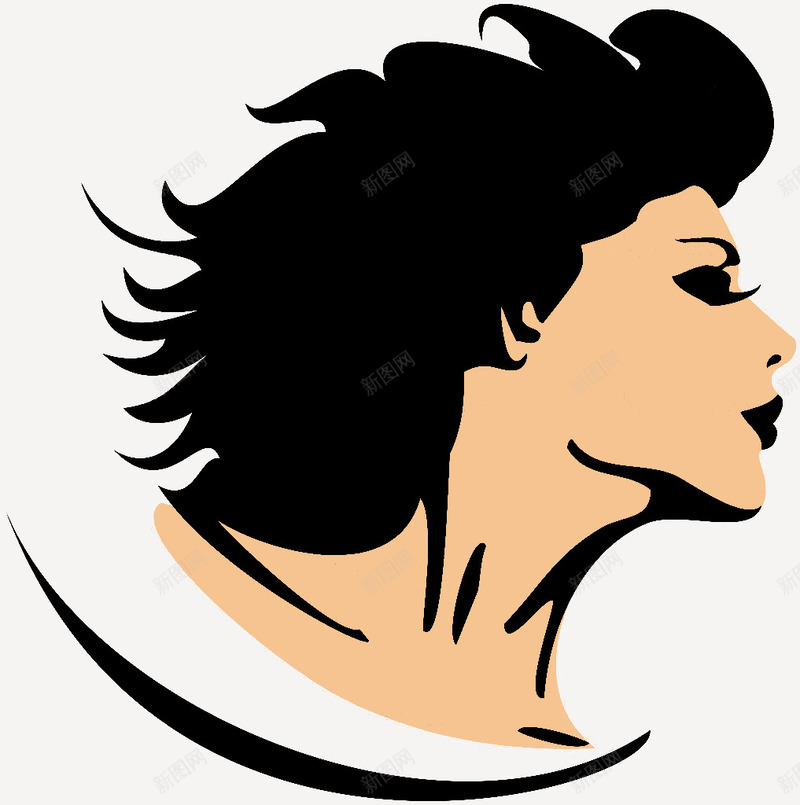 女人侧脸png免抠素材_88icon https://88icon.com 个性 人物侧脸 欧美 油画 海报元素