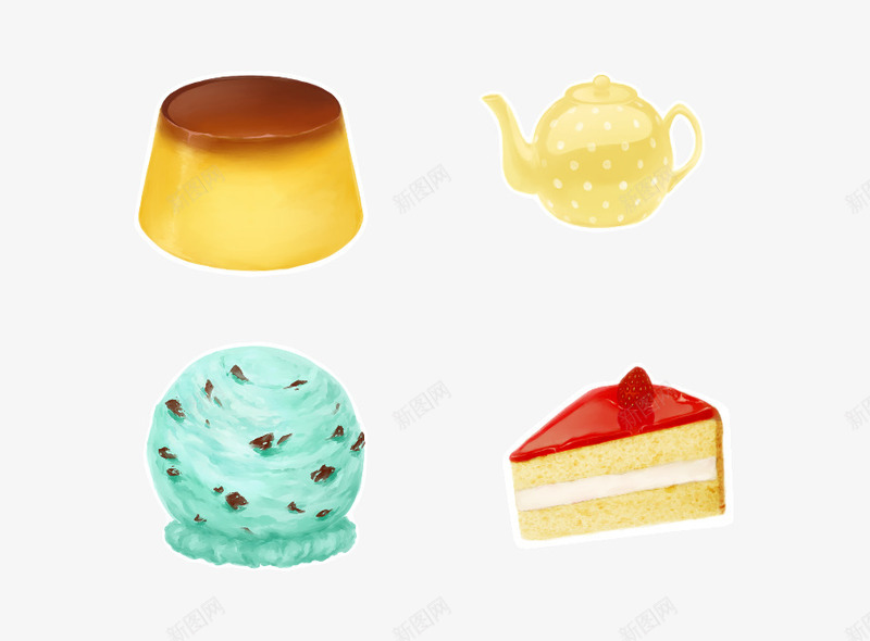 布丁下午茶甜点png免抠素材_88icon https://88icon.com 下午茶 布丁 甜点 食物