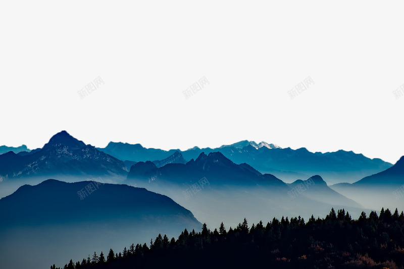 云雾缭绕png免抠素材_88icon https://88icon.com 云雾 密木 山顶 蓝色 风景素材