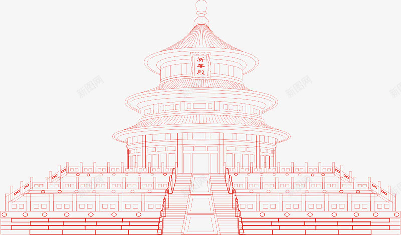 天坛png免抠素材_88icon https://88icon.com 天坛 线描