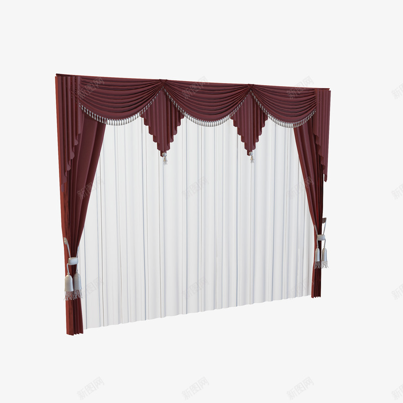 优雅红白色帘布png免抠素材_88icon https://88icon.com 优雅红白色帘布 帘布 白色帘布 窗帘 红白色 红色 红色帘布