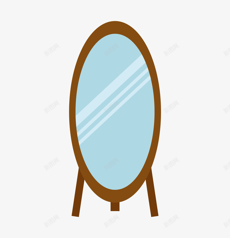 卡通手绘蓝色的镜子png免抠素材_88icon https://88icon.com 创意 动漫动画 卡通手绘 卡通镜子 简约 蓝色的镜子