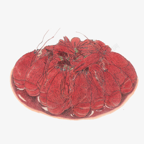 麻辣龙虾手绘画片png免抠素材_88icon https://88icon.com 小吃 手绘美食 红色 色彩画 麻辣味 龙虾