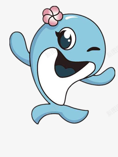 眨着眼的小海豚png免抠素材_88icon https://88icon.com 动物 卡通 图片 蓝色