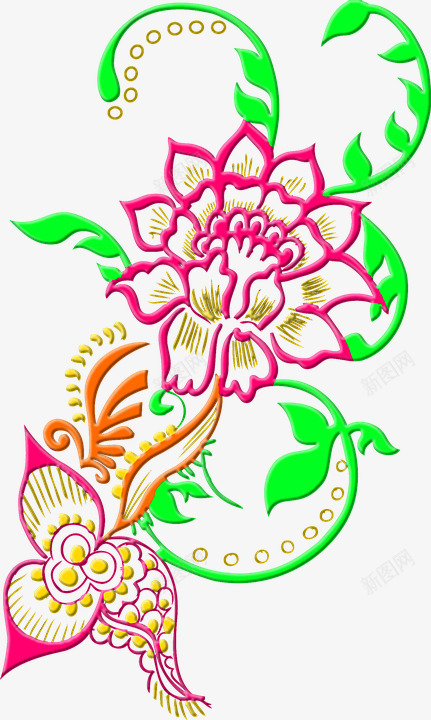 创意元素彩色花叶经典png免抠素材_88icon https://88icon.com 元素 创意 彩色 经典 花叶
