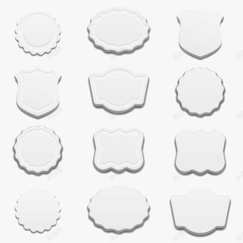 白色贴牌矢量图eps免抠素材_88icon https://88icon.com 合集 圆形 标签 矢量图 立体 贴牌