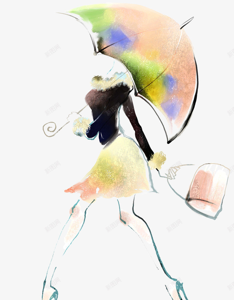 撑伞提包的美女png免抠素材_88icon https://88icon.com 包 女人 雨伞