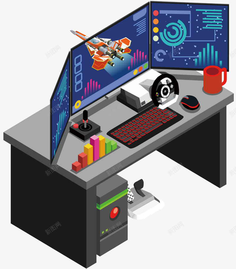 科技游戏办公矢量图ai免抠素材_88icon https://88icon.com 办公 手绘插画 游戏 游戏体验 矢量科技 科技 矢量图