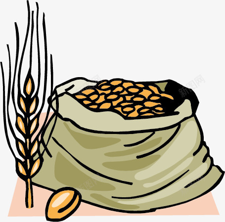 卡通粮食袋png免抠素材_88icon https://88icon.com 小麦 袋子 麦穗