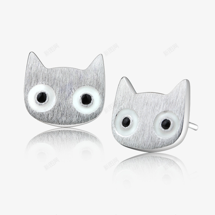 猫咪纯银耳钉png免抠素材_88icon https://88icon.com 呆萌 猫咪 纯银 耳钉