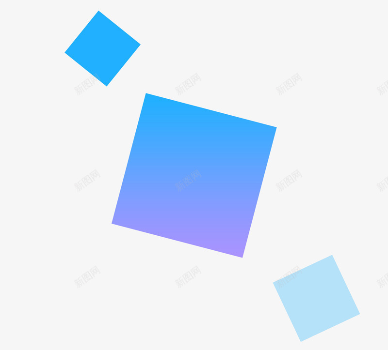 蓝色渐变科技方形png免抠素材_88icon https://88icon.com 方形 渐变 科技 蓝色