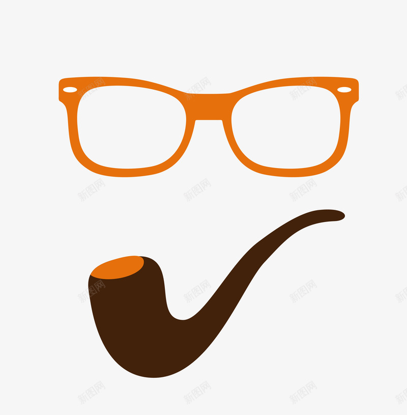 文艺眼镜烟斗png免抠素材_88icon https://88icon.com 文艺眼镜 灰色烟斗 烟斗 眼镜 金框眼镜