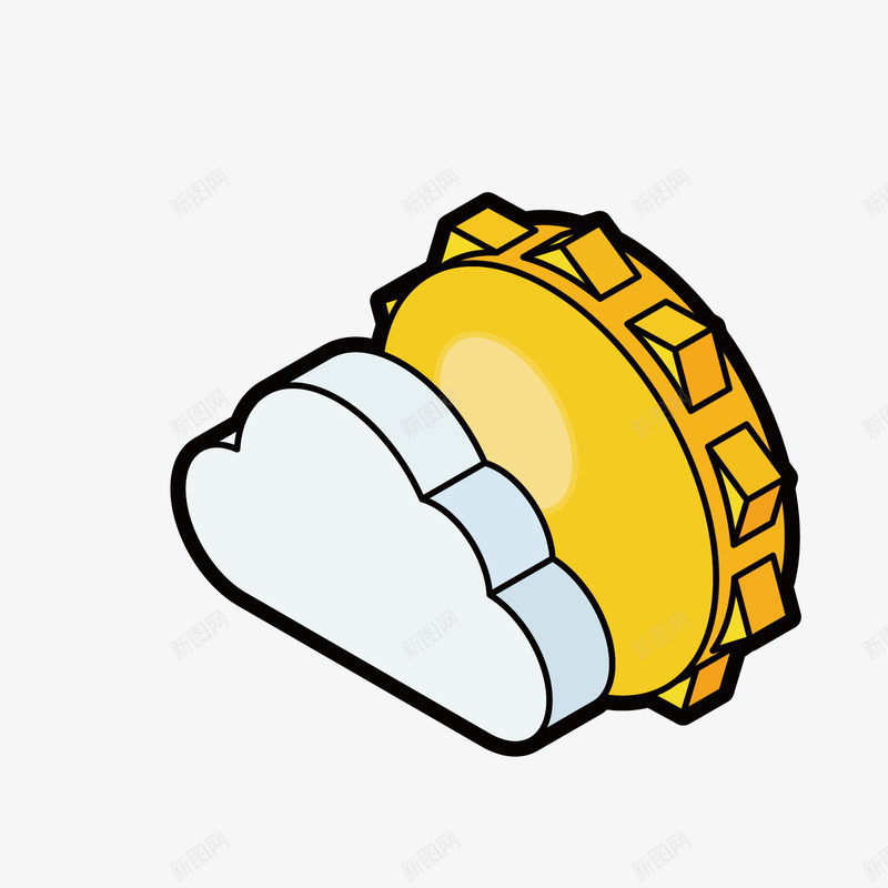 立体多云天气png免抠素材_88icon https://88icon.com 卡通 太阳 白云 白色 立体 预报 黄色