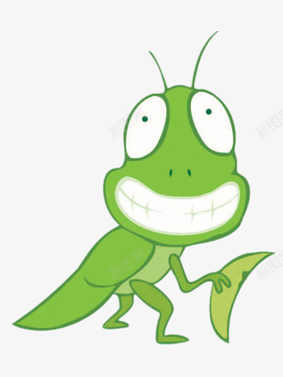 咧嘴笑的蟑螂png免抠素材_88icon https://88icon.com 卡通 大白牙 昆虫 绿色