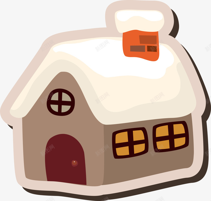 卡通冬季小房屋矢量图ai免抠素材_88icon https://88icon.com 冬季 卡通 复古 小房屋 装饰贴纸 矢量图