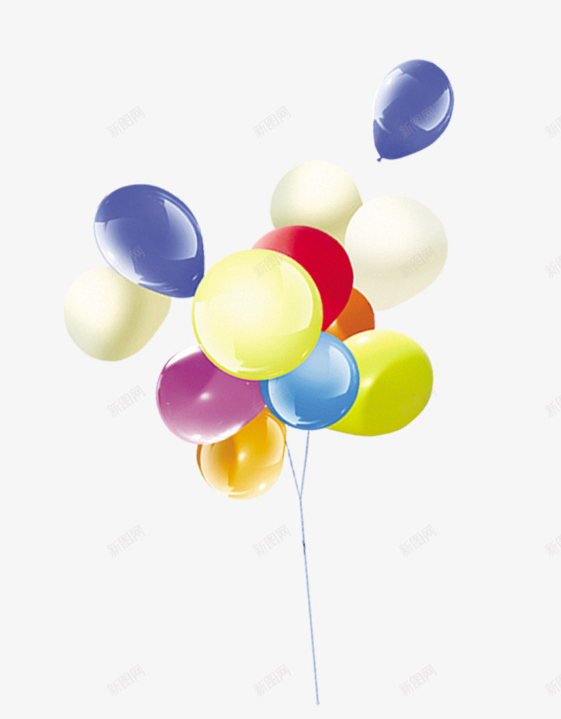 一串彩色的汽球png免抠素材_88icon https://88icon.com 彩色汽球 汽球 绳子 装饰图案 飞起来的汽球