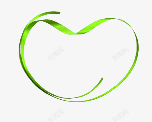 心型丝带png免抠素材_88icon https://88icon.com 丝带 心型 绿色