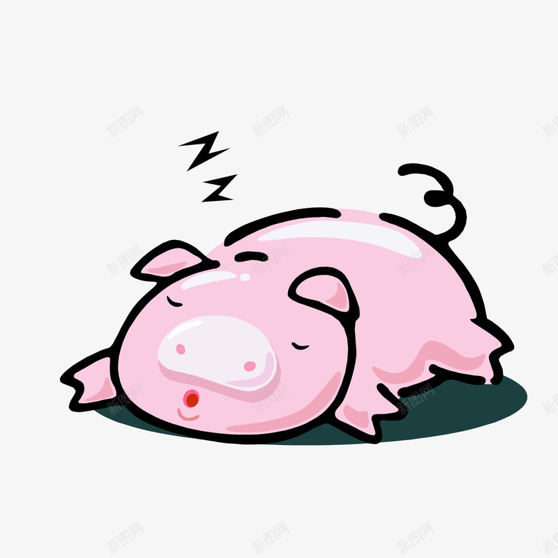睡觉的猪矢量图ai免抠素材_88icon https://88icon.com 动物 动物插画 卡通动物 可爱动物 小动物 猪 睡觉 矢量图