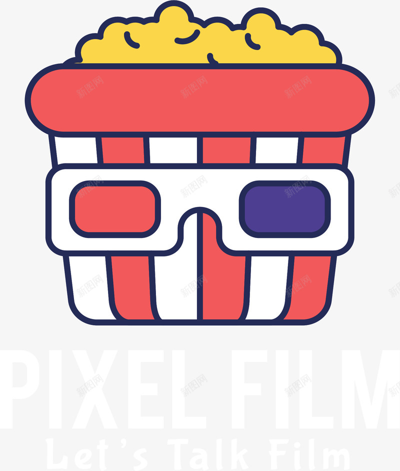 戴眼镜的爆米花矢量图eps免抠素材_88icon https://88icon.com 3D鐪奸暅 绾壊 鎵佸钩鍖 鐖嗙背鑺 鐭噺绱犳潗 矢量图