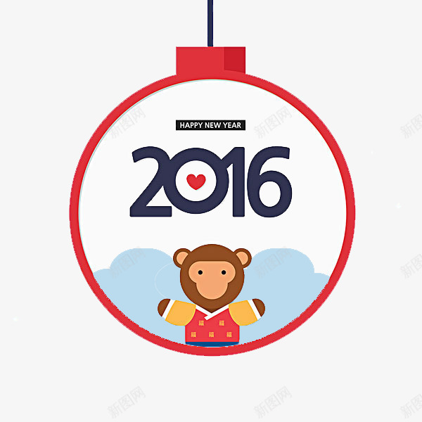 猴年快乐png免抠素材_88icon https://88icon.com 卡通手绘 可爱画风 新年氛围 灯泡 猴年 装饰