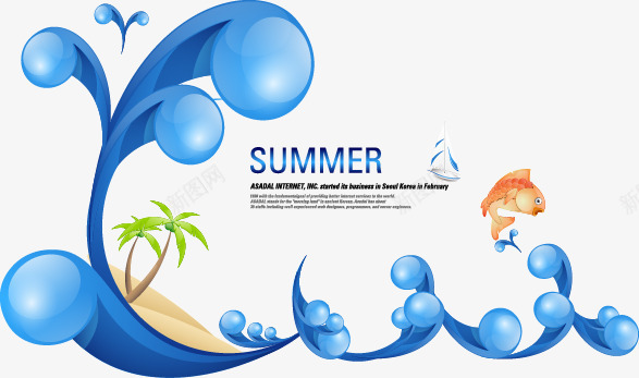 卡通夏日浪花矢量图ai免抠素材_88icon https://88icon.com 卡通 夏日 浪花 矢量图