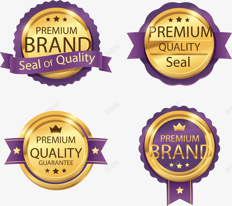 紫色金箔纸徽章png免抠素材_88icon https://88icon.com 矢量素材 紫色徽章 质保 质保徽章 金箔纸 高品质
