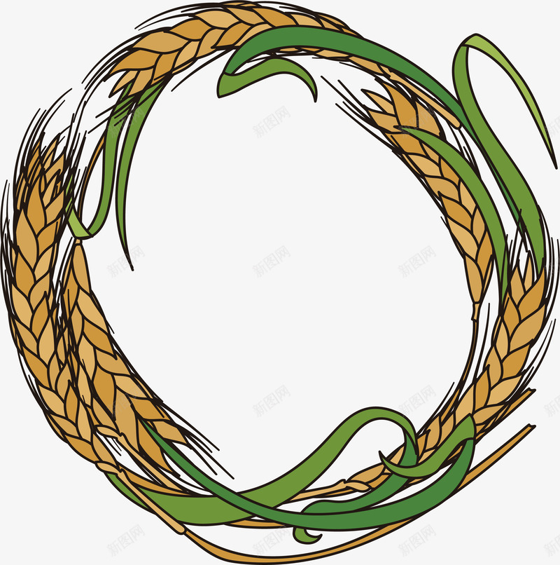 金色小麦装饰标题框矢量图ai免抠素材_88icon https://88icon.com 小麦 小麦标题框 小麦边框 手绘小麦 矢量png 金色小麦 矢量图