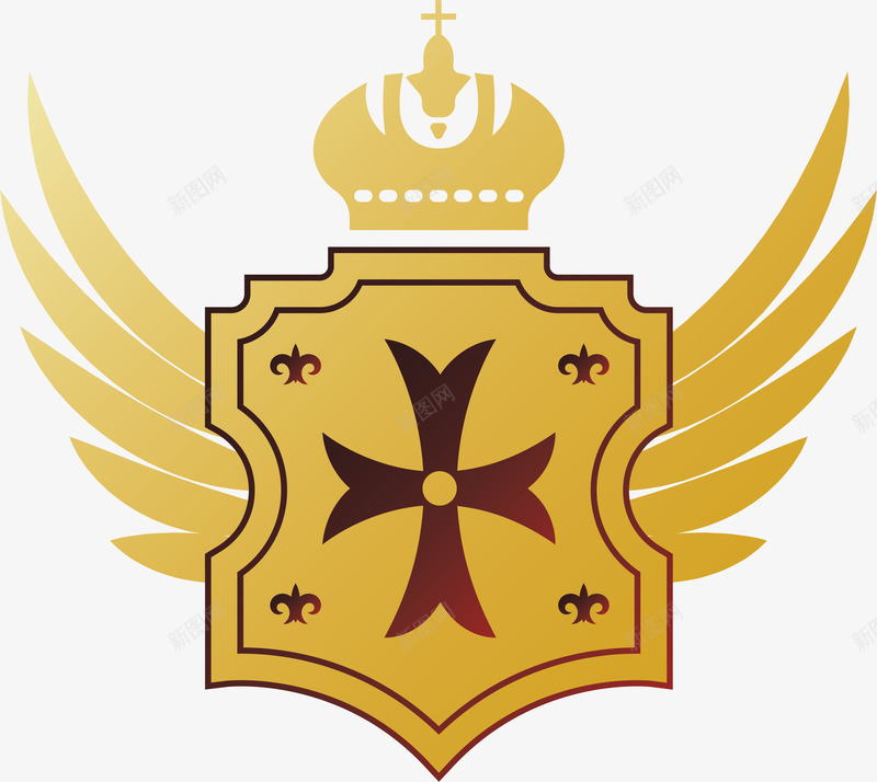 金色翅膀徽章矢量图ai免抠素材_88icon https://88icon.com 徽章 矢量png 翅膀徽章 金箔 金色徽章 金色翅膀 矢量图