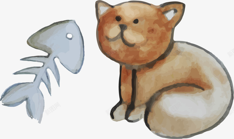 猫咪鱼骨元素矢量图ai免抠素材_88icon https://88icon.com png 元素 猫咪素材 白色鱼骨 矢量图 鱼骨 鱼骨矢量