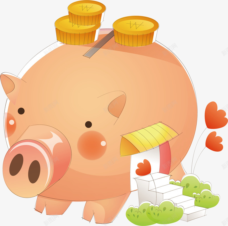手绘卡通存钱罐png免抠素材_88icon https://88icon.com 创意房间 卡通 卡通素材 可爱卡通 存钱罐 小猪 小金猪 手绘 手绘卡通 手绘素材 金币