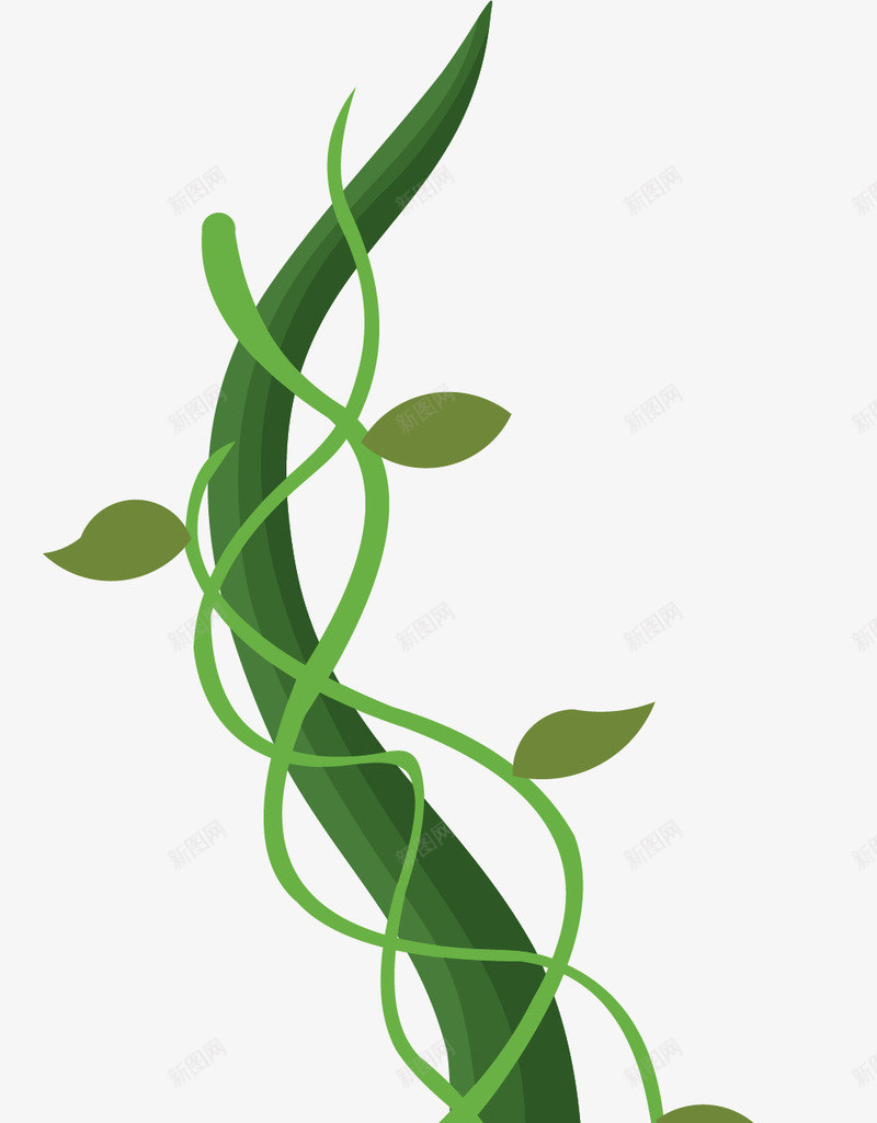 绿色卡通生长的豆茎png免抠素材_88icon https://88icon.com 卡通豆茎 植物 生长的豆茎 生长豆茎 矢量豆茎 绿色 豆茎