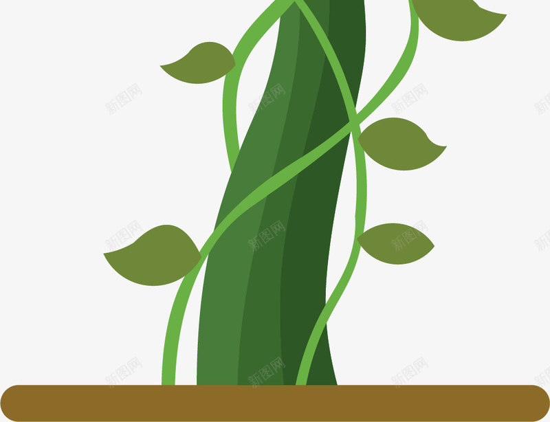 绿色卡通生长的豆茎png免抠素材_88icon https://88icon.com 卡通豆茎 植物 生长的豆茎 生长豆茎 矢量豆茎 绿色 豆茎
