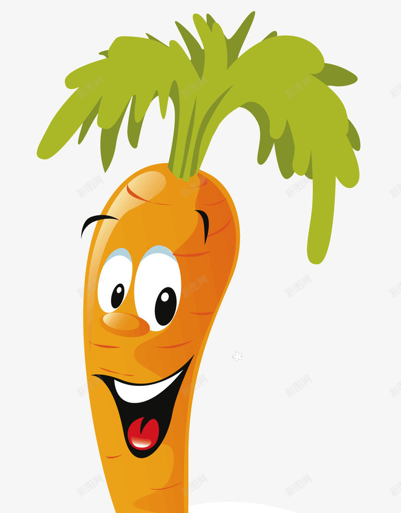 一根卡通胡萝卜png免抠素材_88icon https://88icon.com 卡通蔬菜 大眼睛 橘黄色 水果蔬菜 绿色叶子 食物