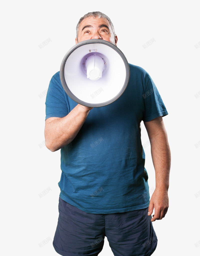 尖叫老头png免抠素材_88icon https://88icon.com 喊叫 大喇叭 大肚子 拿喇叭的人 正视图 老头子