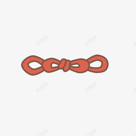 手绘红色绳子蝴蝶结png免抠素材_88icon https://88icon.com 红色 绳子 蝴蝶结