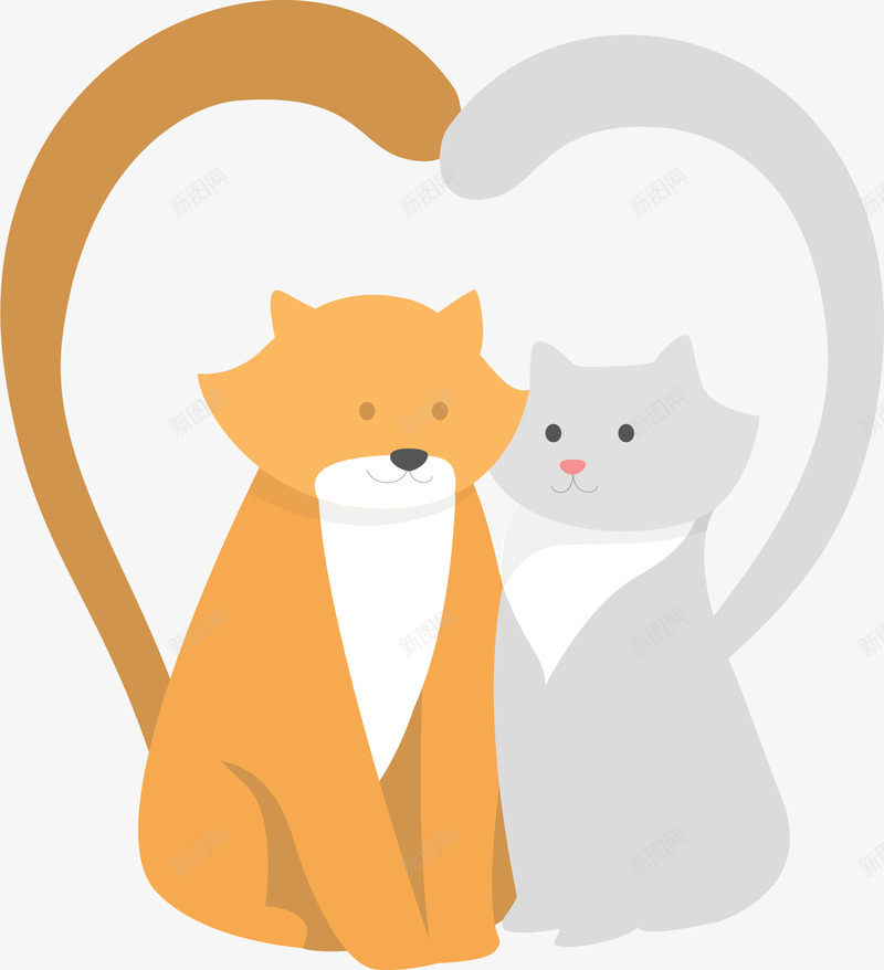 可爱爱心情侣猫咪矢量图ai免抠素材_88icon https://88icon.com 情人节 情侣 情侣猫咪 猫咪 猫咪情侣 矢量png 矢量图