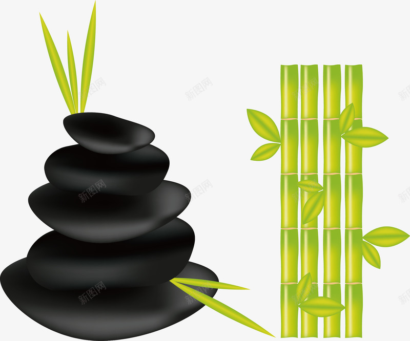 翠竹和假山png免抠素材_88icon https://88icon.com 别墅 花园 阳光 阳光房 风景