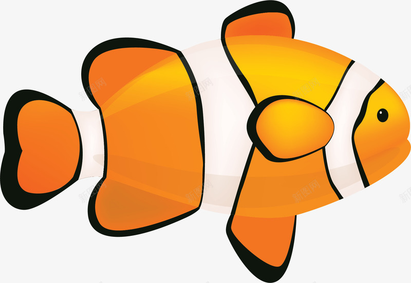 橘色花纹卡通小丑鱼矢量图ai免抠素材_88icon https://88icon.com joker 卡通小鱼 可爱小鱼 小丑鱼 小丑鱼Q版 小鱼 橘色小鱼 矢量png 矢量图