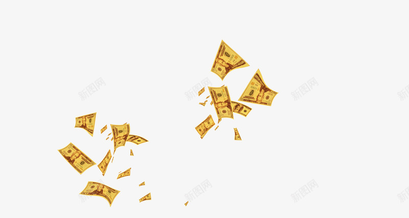 金色浮动纸币png免抠素材_88icon https://88icon.com 纸币素材 装饰素材 金色素材 金融素材