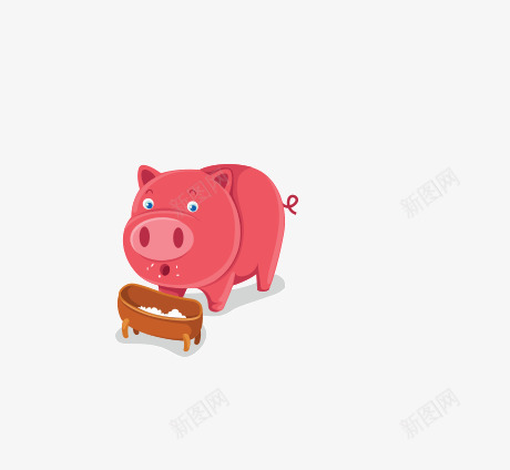 卡通小猪吃饭png免抠素材_88icon https://88icon.com 小猪 粉色 进食